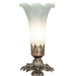 Meyda Lighting Tiffany Pond Lily 251885 8" Mahogany Bronze Accent Table Lamp With Grey Shade Glass