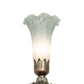 Meyda Lighting Tiffany Pond Lily 251885 8" Mahogany Bronze Accent Table Lamp With Grey Shade Glass