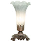 Meyda Lighting Tiffany Pond Lily 251885 8" Mahogany Bronze Accent Table Lamp With Grey Shade Glass