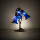Meyda Lighting Tiffany Pond Lily 254291 16" 3-Light Mahogany Bronze Accent Table Lamp With Blue Shade Glass