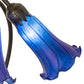 Meyda Lighting Tiffany Pond Lily 254291 16" 3-Light Mahogany Bronze Accent Table Lamp With Blue Shade Glass