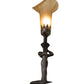 Meyda Lighting Tiffany Pond Lily 259392 15" Mahogany Bronze Nouveau Lady Accent Table Lamp With Amber Favrile Shade Glass