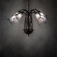 Meyda Lighting Tiffany Pond Lily 26" 7-Light Mahogany Bronze Chandelier With Gray Shade Glass