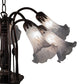 Meyda Lighting Tiffany Pond Lily 26" 7-Light Mahogany Bronze Chandelier With Gray Shade Glass