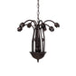 Meyda Lighting Tiffany Pond Lily 26" 7-Light Mahogany Bronze Chandelier With Yellow & Beige Shade Glass