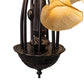 Meyda Lighting Tiffany Pond Lily 26" 7-Light Mahogany Bronze Chandelier With Yellow & Beige Shade Glass