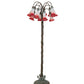 Meyda Lighting Tiffany Pond Lily 262113 61" 12-Light Bronze Floor Lamp With Pink & White Shade Glass