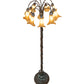 Meyda Lighting Tiffany Pond Lily 262122 61" 12-Light Bronze Floor Lamp With Amber Shade Glass