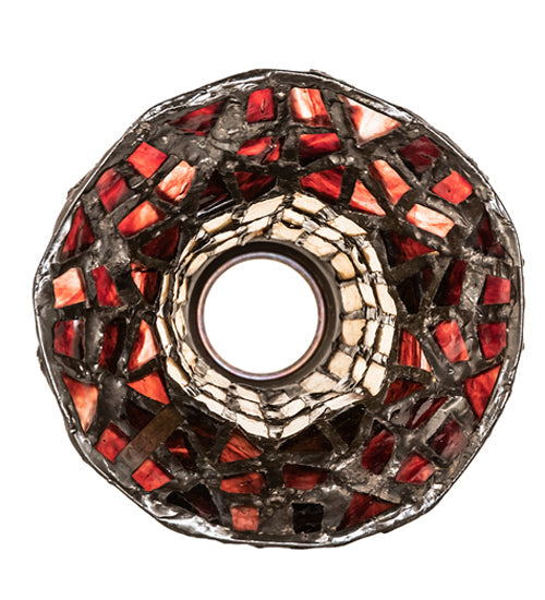 Meyda Lighting Tiffany Pond Lily 4" Honey Wispy & Red Shade Glass
