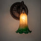 Meyda Lighting Tiffany Pond Lily 5" Mahogany Bronze Wall Sconce With Amber & Green Shade Glass