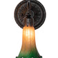 Meyda Lighting Tiffany Pond Lily 5" Mahogany Bronze Wall Sconce With Amber & Green Shade Glass
