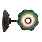 Meyda Lighting Tiffany Pond Lily 5" Mahogany Bronze Wall Sconce With Amber & Green Shade Glass