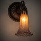 Meyda Lighting Tiffany Pond Lily 5" Mahogany Bronze Wall Sconce With Amber & Purple Favrile Shade Glass