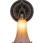 Meyda Lighting Tiffany Pond Lily 5" Mahogany Bronze Wall Sconce With Amber & Purple Favrile Shade Glass