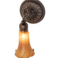 Meyda Lighting Tiffany Pond Lily 5" Mahogany Bronze Wall Sconce With Amber Shade Glass
