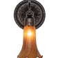 Meyda Lighting Tiffany Pond Lily 5" Mahogany Bronze Wall Sconce With Amber Shade Glass