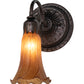 Meyda Lighting Tiffany Pond Lily 5" Mahogany Bronze Wall Sconce With Amber Shade Glass