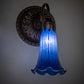 Meyda Lighting Tiffany Pond Lily 5" Mahogany Bronze Wall Sconce With Blue Shade Glass
