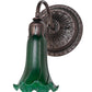 Meyda Lighting Tiffany Pond Lily 5" Mahogany Bronze Wall Sconce With Green Shade Glass