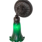 Meyda Lighting Tiffany Pond Lily 5" Mahogany Bronze Wall Sconce With Green Shade Glass