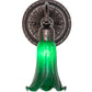 Meyda Lighting Tiffany Pond Lily 5" Mahogany Bronze Wall Sconce With Green Shade Glass
