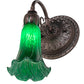 Meyda Lighting Tiffany Pond Lily 5" Mahogany Bronze Wall Sconce With Green Shade Glass