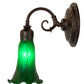 Meyda Lighting Tiffany Pond Lily 5" Mahogany Bronze Wall Sconce With Green Shade Glass