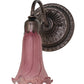 Meyda Lighting Tiffany Pond Lily 5" Mahogany Bronze Wall Sconce With Lavender Shade Glass