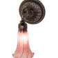 Meyda Lighting Tiffany Pond Lily 5" Mahogany Bronze Wall Sconce With Lavender Shade Glass