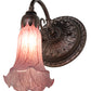 Meyda Lighting Tiffany Pond Lily 5" Mahogany Bronze Wall Sconce With Lavender Shade Glass