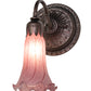 Meyda Lighting Tiffany Pond Lily 5" Mahogany Bronze Wall Sconce With Lavender Shade Glass