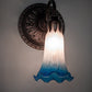 Meyda Lighting Tiffany Pond Lily 5" Mahogany Bronze Wall Sconce With Pink & Blue Shade Glass