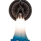 Meyda Lighting Tiffany Pond Lily 5" Mahogany Bronze Wall Sconce With Pink & Blue Shade Glass