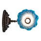 Meyda Lighting Tiffany Pond Lily 5" Mahogany Bronze Wall Sconce With Pink & Blue Shade Glass