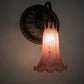 Meyda Lighting Tiffany Pond Lily 5" Mahogany Bronze Wall Sconce With Pink Shade Glass
