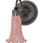 Meyda Lighting Tiffany Pond Lily 5" Mahogany Bronze Wall Sconce With Pink Shade Glass