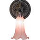 Meyda Lighting Tiffany Pond Lily 5" Mahogany Bronze Wall Sconce With Pink Shade Glass