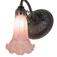 Meyda Lighting Tiffany Pond Lily 5" Mahogany Bronze Wall Sconce With Pink Shade Glass