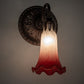 Meyda Lighting Tiffany Pond Lily 5" Mahogany Bronze Wall Sconce With Pink & White Shade Glass