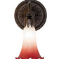 Meyda Lighting Tiffany Pond Lily 5" Mahogany Bronze Wall Sconce With Pink & White Shade Glass