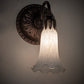Meyda Lighting Tiffany Pond Lily 5" Mahogany Bronze Wall Sconce With White Shade Glass