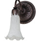 Meyda Lighting Tiffany Pond Lily 5" Mahogany Bronze Wall Sconce With White Shade Glass