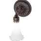 Meyda Lighting Tiffany Pond Lily 5" Mahogany Bronze Wall Sconce With White Shade Glass