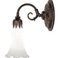Meyda Lighting Tiffany Pond Lily 5" Mahogany Bronze Wall Sconce With White Shade Glass