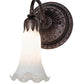 Meyda Lighting Tiffany Pond Lily 5" Mahogany Bronze Wall Sconce With White Shade Glass
