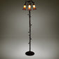 Meyda Lighting Tiffany Pond Lily 58" 3-Light Mahogany Bronze Floor Lamp With Amber & Purple Shade Glass