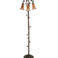 Meyda Lighting Tiffany Pond Lily 58" 3-Light Mahogany Bronze Floor Lamp With Amber & Purple Shade Glass