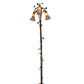 Meyda Lighting Tiffany Pond Lily 58" 3-Light Mahogany Bronze Floor Lamp With Amber & Purple Shade Glass