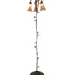 Meyda Lighting Tiffany Pond Lily 58" 3-Light Mahogany Bronze Floor Lamp With Amber & Purple Shade Glass