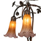 Meyda Lighting Tiffany Pond Lily 58" 3-Light Mahogany Bronze Floor Lamp With Amber & Purple Shade Glass